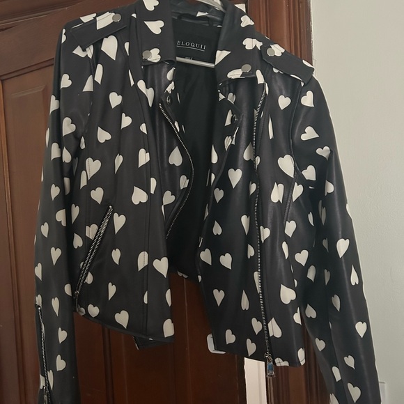 Eloquii Jackets & Blazers - Eloquii Black and White Heart Print Women's Jacket